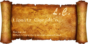 Lipsitz Ciprián névjegykártya
